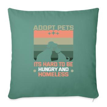 Conceptions de sauvetage de chiens pour les militants des droits des animaux - Housse de coussin décorative 45 x 45 cm - vert sapin - Devant