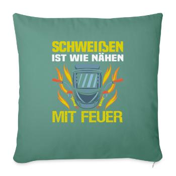 Soudeur Dire Design pour les métallurgistes - Housse de coussin décorative 45 x 45 cm - vert sapin - Devant