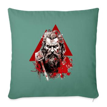 Viking Blood Odin et Ravens Culture Viking - Housse de coussin décorative 45 x 45 cm - vert sapin - Devant