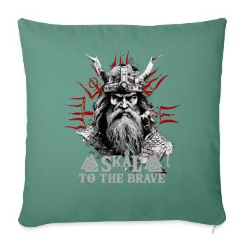 Skal à la courageuse culture viking - Housse de coussin décorative 45 x 45 cm - vert sapin - Devant