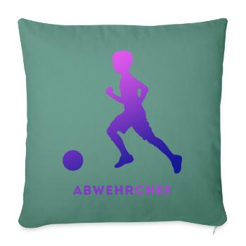 Fußballspieler Abwehrchef - Abwehrspieler - Sofakissenbezug 45 x 45 cm - Tanngrün - Vorne