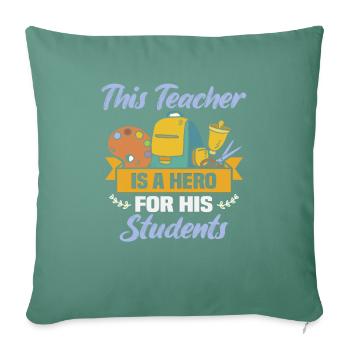 Meilleure idée de cadeau de pension pour les enseignants Étudiant - Housse de coussin décorative 45 x 45 cm - vert sapin - Devant