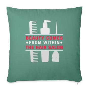 Coiffeur, , Coiffeur, Salon de coiffure - Housse de coussin décorative 45 x 45 cm - vert sapin - Devant