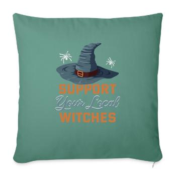 Magiques Dark Art occulte sorcières dessins - Housse de coussin décorative 45 x 45 cm - vert sapin - Devant