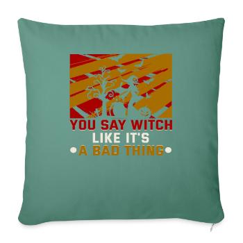 Magiques Dark Art occulte sorcières dessins - Housse de coussin décorative 45 x 45 cm - vert sapin - Devant