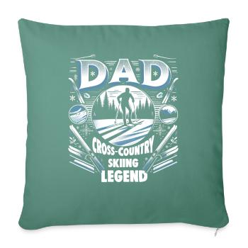 Fête des pères PAPA la légende du ski de fond Papa - Housse de coussin décorative 45 x 45 cm - vert sapin - Devant