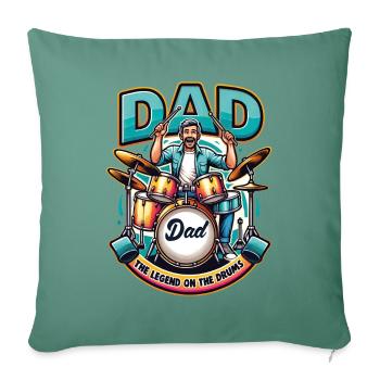 Fête des pères Papa la légende à la batterie Papa Papa - Housse de coussin décorative 45 x 45 cm - vert sapin - Devant