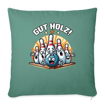 Bonne conception de club de bowling à cône en bois pour le bowling - Housse de coussin décorative 45 x 45 cm - vert sapin - Devant