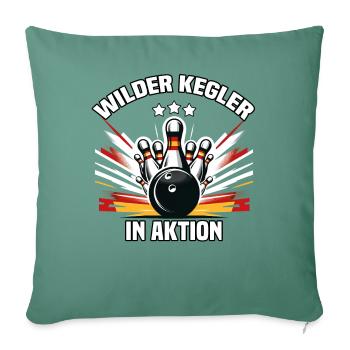 Wild Bowler en action Skittles Bowling Club Design - Housse de coussin décorative 45 x 45 cm - vert sapin - Devant