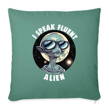 SciFi et extraterrestres extraterrestres et fan d’ovnis - Housse de coussin décorative 45 x 45 cm - vert sapin - Devant