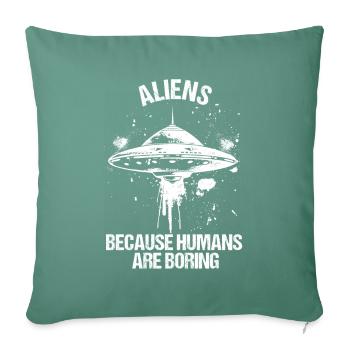 SciFi et extraterrestres extraterrestres et fan d’ovnis - Housse de coussin décorative 45 x 45 cm - vert sapin - Devant