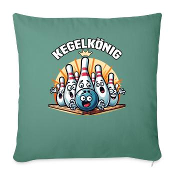 Kegelkönig Kegel Kegelverein Design zum Kegeln - Sofakissenbezug 45 x 45 cm - Tanngrün - Vorne