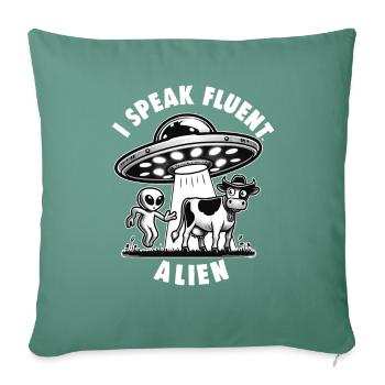 SciFi et extraterrestres extraterrestres et fan d’ovnis - Housse de coussin décorative 45 x 45 cm - vert sapin - Devant