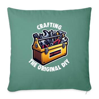 Papa artisan fabriquant le bricolage original - Housse de coussin décorative 45 x 45 cm - vert sapin - Devant