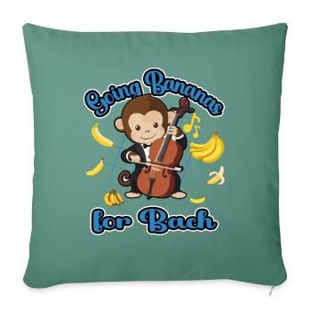 Aller aux bananes pour Bach Funny Monkey Design - Housse de coussin décorative 45 x 45 cm - vert sapin - Devant