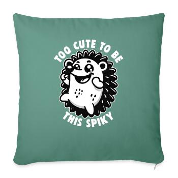 Mignon Hérisson Amoureux Drôle Hérisson Drôle Hérisson Mignon - Housse de coussin décorative 45 x 45 cm - vert sapin - Devant