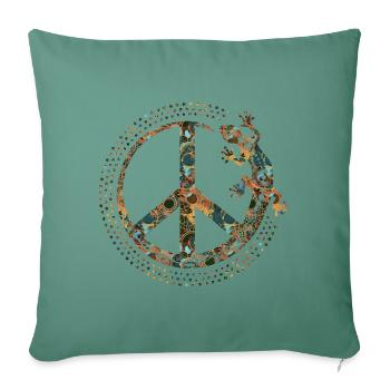 Symbole LOVING PEACE GECKO dots circle 2 - Housse de coussin décorative 45 x 45 cm - vert sapin - Devant