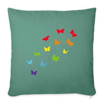 Schmetterling Regenbogen LGBT LGBTQ lesbisch pride - Sofakissenbezug 45 x 45 cm - Tanngrün - Vorne