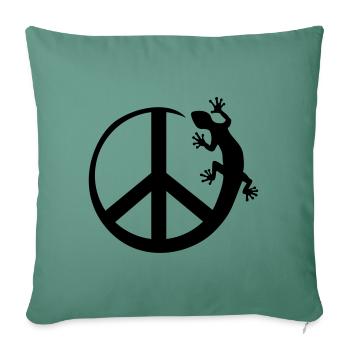 Symbole - Loving Peace Gecko solo - Housse de coussin décorative 45 x 45 cm - vert sapin - Devant