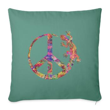Symbole - Loving Peace Gecko Ornaments 1 - Housse de coussin décorative 45 x 45 cm - vert sapin - Devant