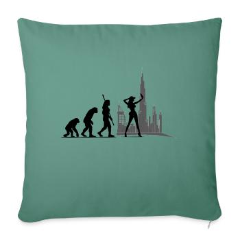 Evolution Ladies Woman Influencer SocialMedia Model - Sofa pillowcase 17,3'' x 17,3'' (45 x 45 cm) - cypress green - Front
