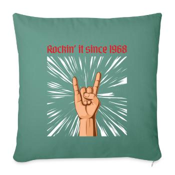 Rockin it depuis 1968 Heavy Metal Birthday Greeting - Housse de coussin décorative 45 x 45 cm - vert sapin - Devant