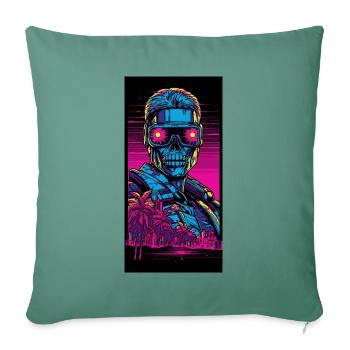 Vaporwave Vice: Cyborg - Sofa pillowcase 17,3'' x 17,3'' (45 x 45 cm) - cypress green - Front