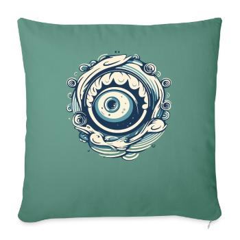Aqua Wave Oeil - Housse de coussin décorative 45 x 45 cm - vert sapin - Devant