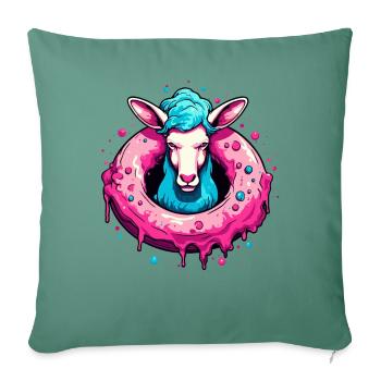 The Donut Sheep - Sofa pillowcase 17,3'' x 17,3'' (45 x 45 cm) - cypress green - Front