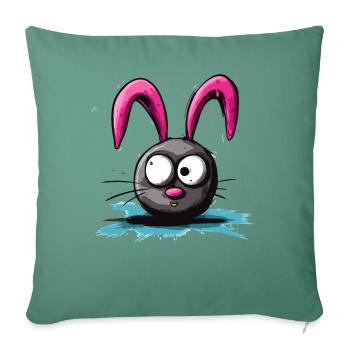 Le lapin le plus étrange de tous les temps - Housse de coussin décorative 45 x 45 cm - vert sapin - Devant