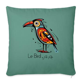 The Abstract Art Bird - Sofa pillowcase 17,3'' x 17,3'' (45 x 45 cm) - cypress green - Front