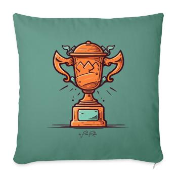 Le vainqueur remporte tout, un trophée - Housse de coussin décorative 45 x 45 cm - vert sapin - Devant