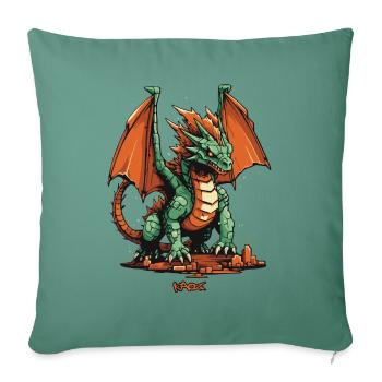 Toy Dragon - Sofa pillowcase 17,3'' x 17,3'' (45 x 45 cm) - cypress green - Front