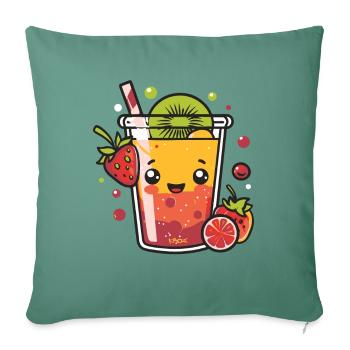 Juicy Fruit: Fruity Drink - Sofa pillowcase 17,3'' x 17,3'' (45 x 45 cm) - cypress green - Front