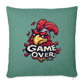 Game Over Gaming Gamer Hühner Hahn Huhn - Sofakissenbezug 45 x 45 cm - Tanngrün - Vorne