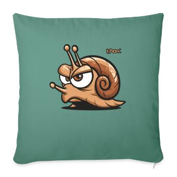 An annoyed snail - Sofa pillowcase 17,3'' x 17,3'' (45 x 45 cm) - cypress green - Front