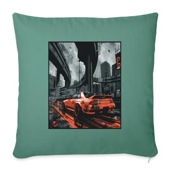 JDM Anime Japanese Super Sports Car Drift Car - Sofa pillowcase 17,3'' x 17,3'' (45 x 45 cm) - cypress green - Front