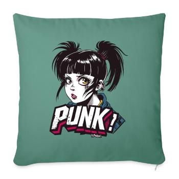 Anime Punk Girl - Sofakissenbezug 45 x 45 cm - Tanngrün - Vorne