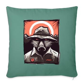 Drôle de nature et de plein air Ranger Cochon - Housse de coussin décorative 45 x 45 cm - vert sapin - Devant