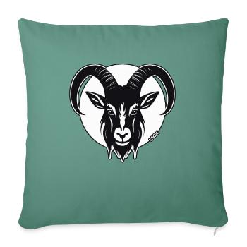 The Shadow Goat, a billy goat - Sofa pillowcase 17,3'' x 17,3'' (45 x 45 cm) - cypress green - Front