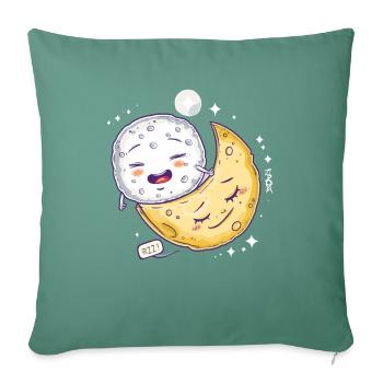 Sleepy Mozzarella Cheese on a Cheese Moon - Sofa pillowcase 17,3'' x 17,3'' (45 x 45 cm) - cypress green - Front