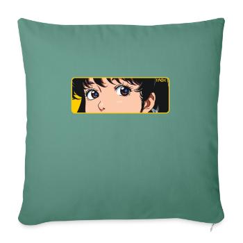 Dreamy anime girl - Sofa pillowcase 17,3'' x 17,3'' (45 x 45 cm) - cypress green - Front