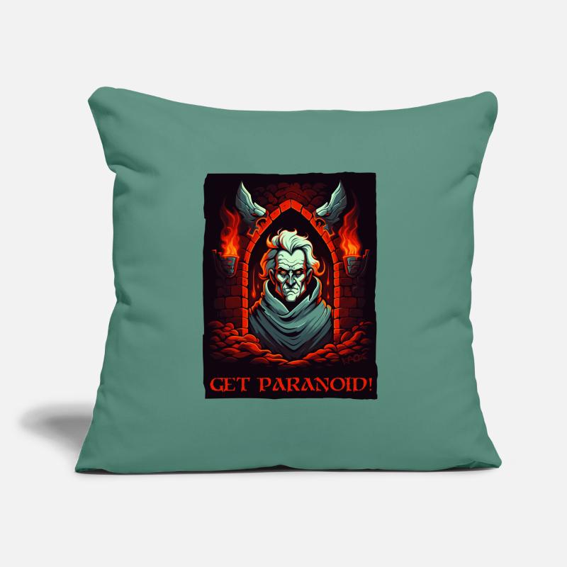 Paranoïa de donjon et un gars effrayant Housse de coussin décorative 45 x 45 cm