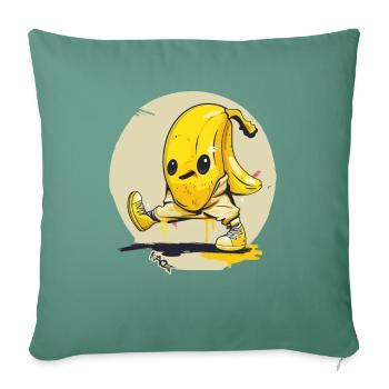 Funny Walk Street Art Banana - Sofa pillowcase 17,3'' x 17,3'' (45 x 45 cm) - cypress green - Front