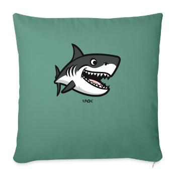 Funny, silly shark - Sofa pillowcase 17,3'' x 17,3'' (45 x 45 cm) - cypress green - Front