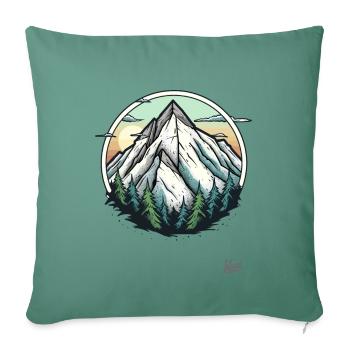 La nature avec les arbres et la montagne - Housse de coussin décorative 45 x 45 cm - vert sapin - Devant