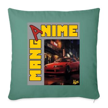 Anime Manga JDM Street Racing Car - Sofa pillowcase 17,3'' x 17,3'' (45 x 45 cm) - cypress green - Front