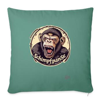 Scolding Rumin : Le singe chimpanzé grondant - Housse de coussin décorative 45 x 45 cm - vert sapin - Devant
