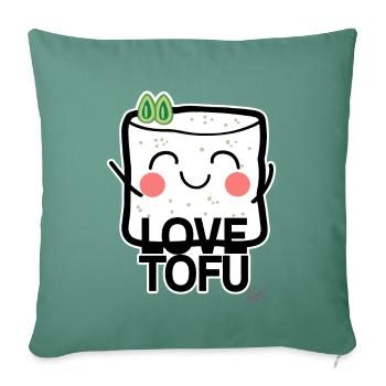 Tofu Love: Tofu Heartbreaker - Sofa pillowcase 17,3'' x 17,3'' (45 x 45 cm) - cypress green - Front