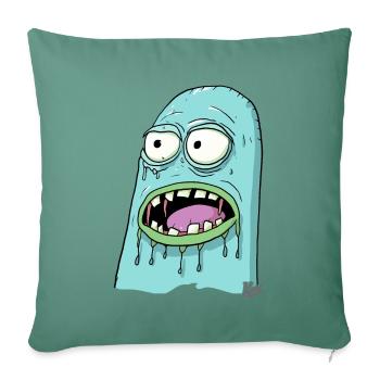 Stupid lazy slimy worm - Sofa pillowcase 17,3'' x 17,3'' (45 x 45 cm) - cypress green - Front